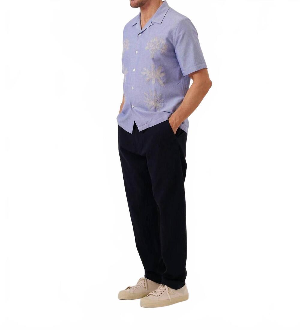 NEW UNIVERSAL WORKS road trip shirt in blue oxford